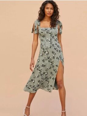 reformation embry dress in orange grove Rent Reformation Multicolour Dress UK 8